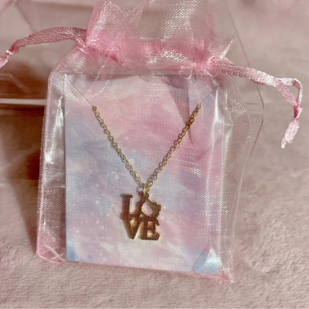 Hello Kitty “Love” Gold Stainless Steel Necklace - Picture 6 of 6